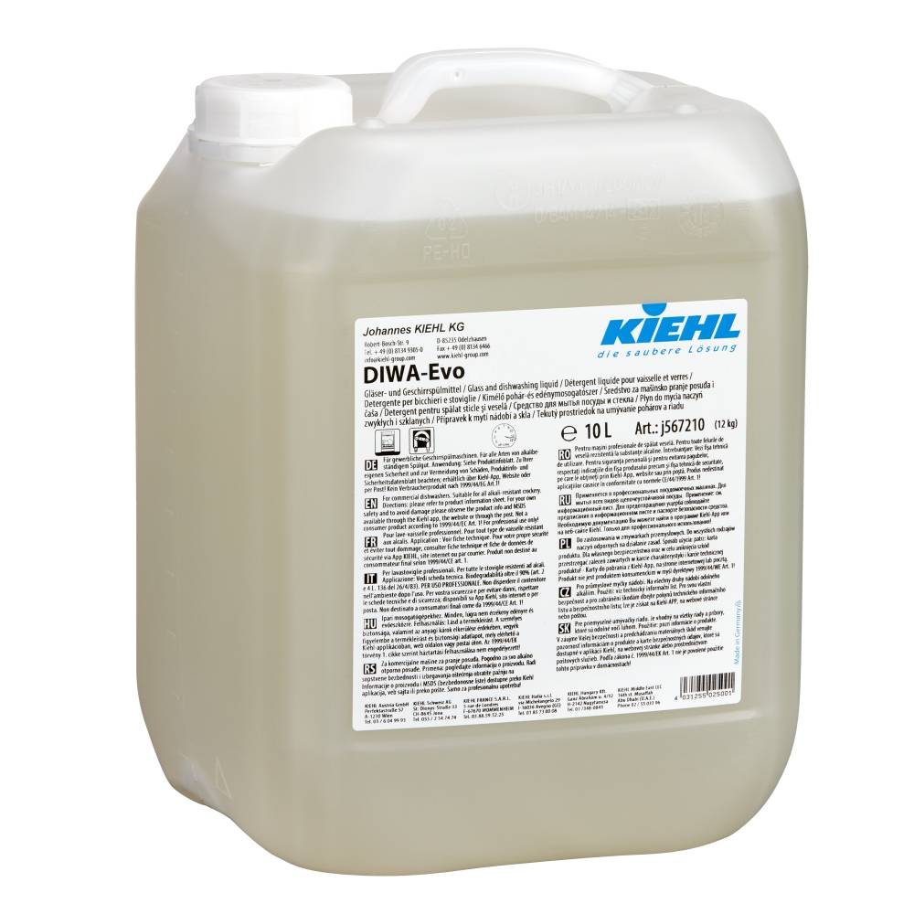 DIWA-EVO Glass 10LT/12KG and dishwashing liquid